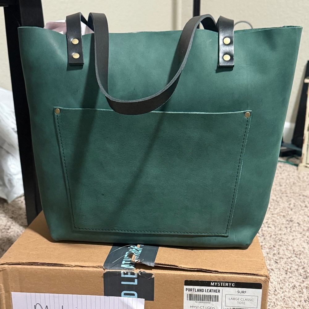 Portland Leather Large classic tote - Surf